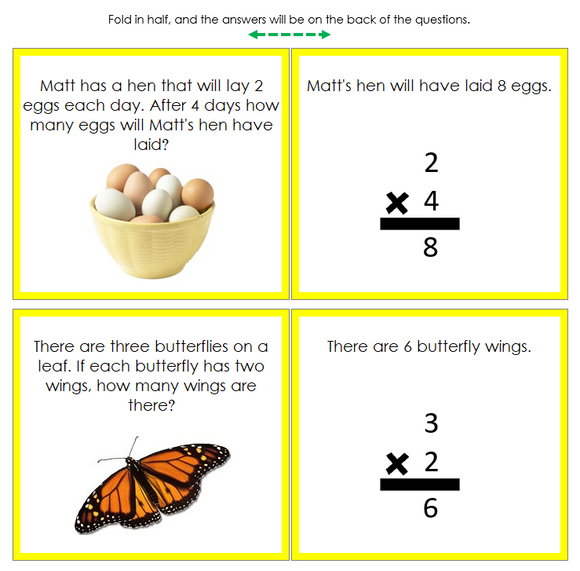 Multiplication Word Problems (color) - Montessori Print Shop Digital Download
