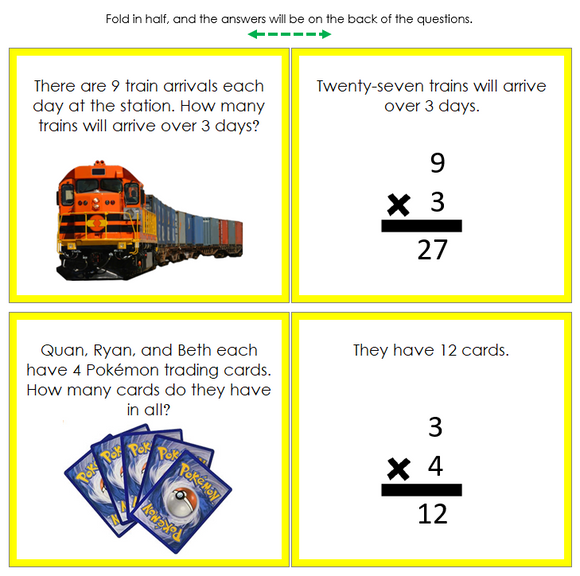 Multiplication Word Problems (color) Set 2 - Montessori Print Shop Digital Download