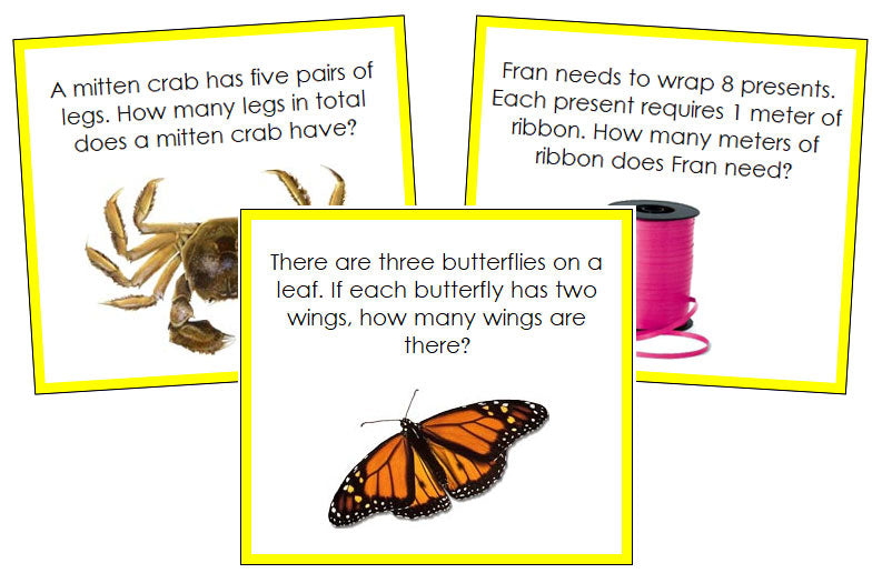 Multiplication Word Problems (color) - Montessori Print Shop Digital Download