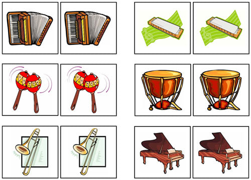 Musical Instruments Match-Up & Memory Game - Montessori Print Shop Digital Download