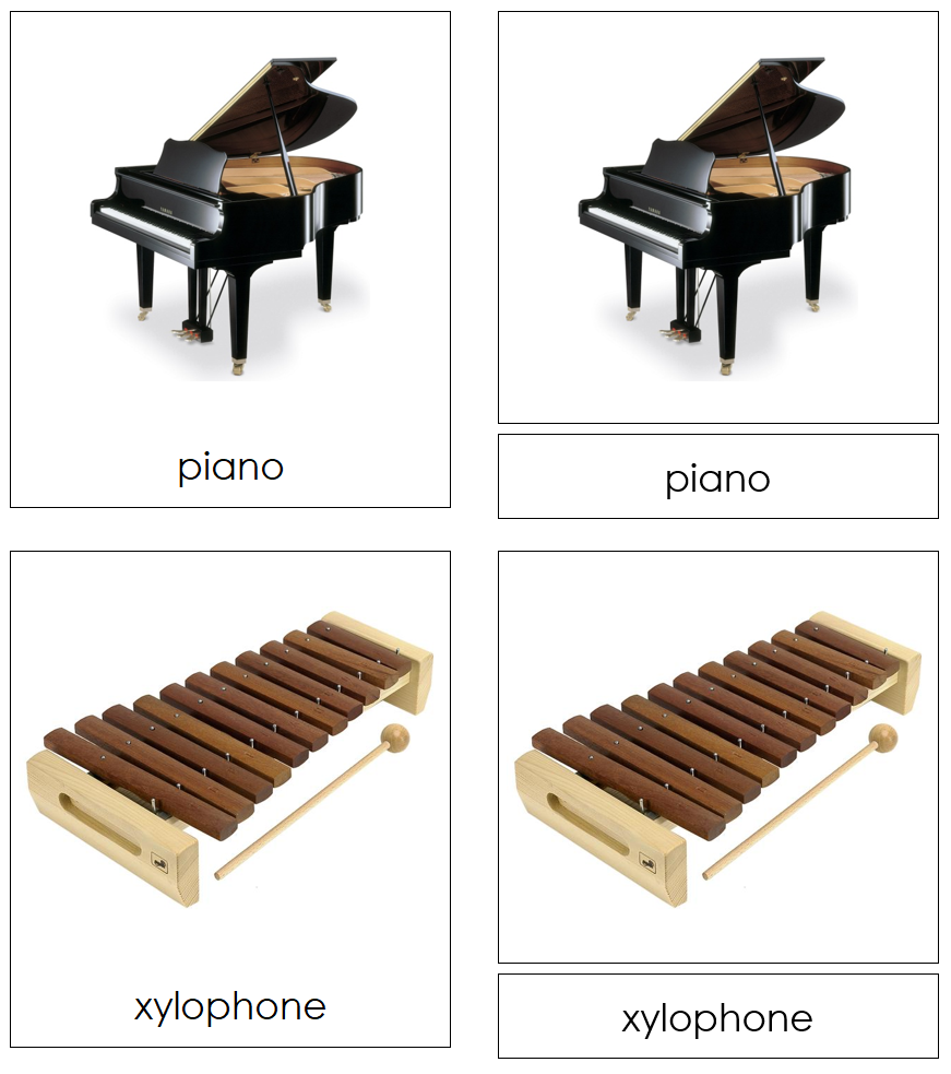Types of Musical Instruments 3-Part Cards (Set 1) - Montessori Print Shop Digital Download