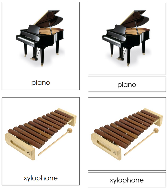 Types of Musical Instruments 3-Part Cards (Set 1) - Montessori Print Shop Digital Download
