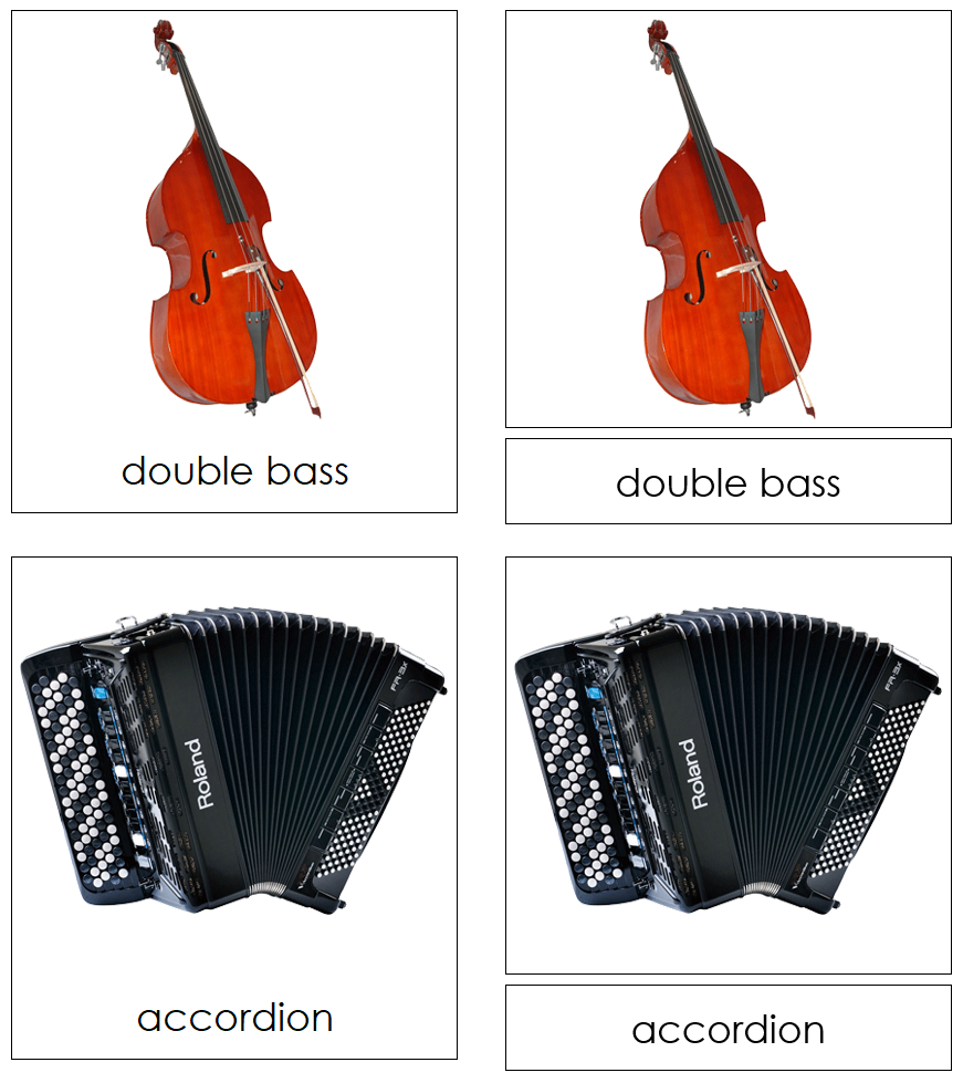 Types of Musical Instruments 3-Part Cards (Set 2) - Montessori Print Shop Digital Download