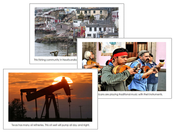 North America Geography continent study - printable photograhic cards