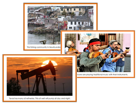 North America Geography continent study - printable photograhic cards