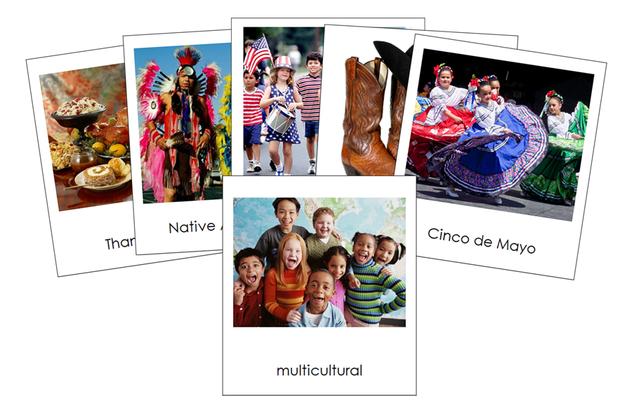 Culture of North and Central America 3-Part Continent Cards - Montessori Print Shop Digital Download