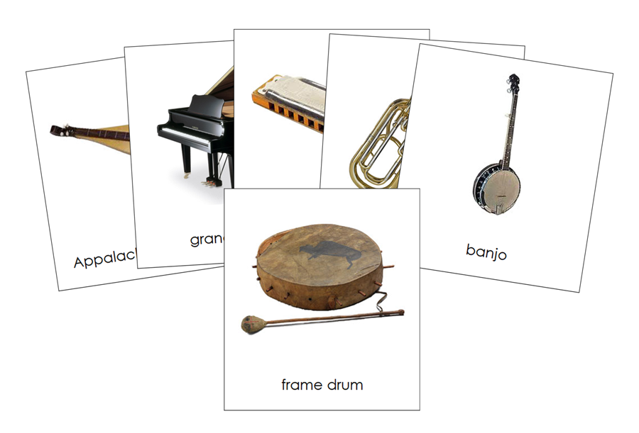 Musical Instruments of North America 3-Part Cards - Montessori Print Shop Digital Download