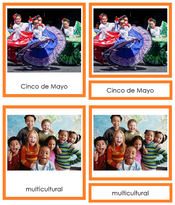 Culture of North America 3-Part Cards (color-coded) - Montessori Print Shop Digital Download