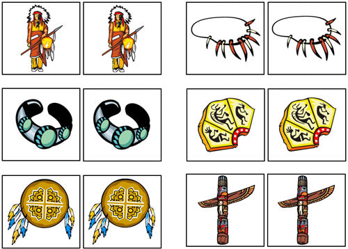 Native American Match-Up & Memory Game - Montessori Print Shop