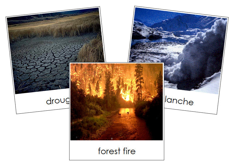 Types of Natural Disasters Nomenclature Cards - Montessori Print Shop