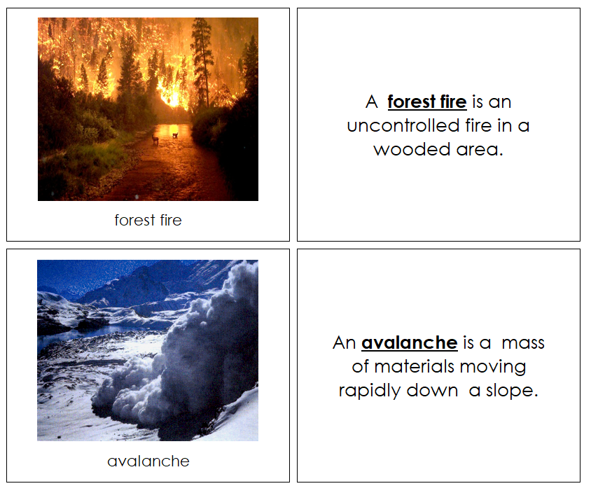 Types of Natural Disasters Book - Montessori Print Shop Digital Download