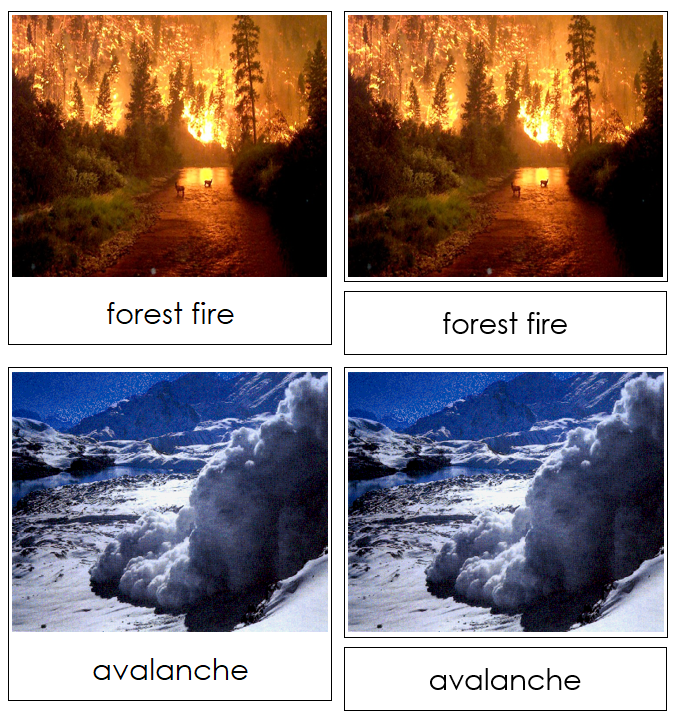 Types of Natural Disasters Nomenclature 3-Part Cards - Montessori Print Shop Digital Download