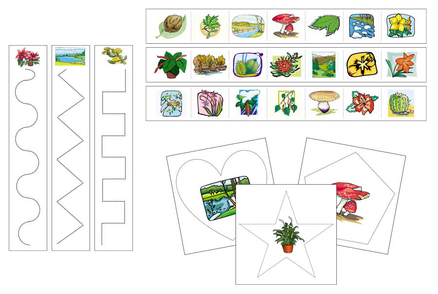 Nature Cutting Work - Preschool Activity - Montessori Print Shop Digital Download