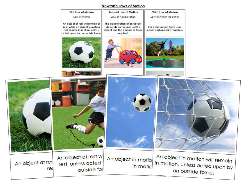 Newton's 3 Laws of Motion - Montessori Print Shop Digital Download