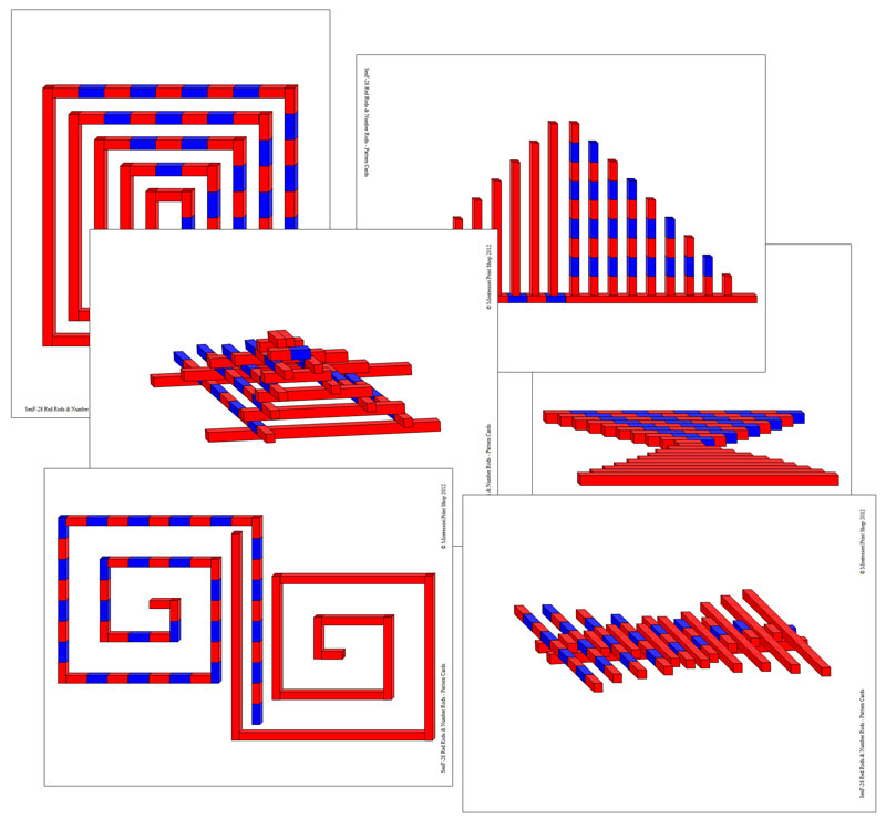 Montessori Red Rods & Number Rods Pattern Cards - Montessori Print Shop Digital Download