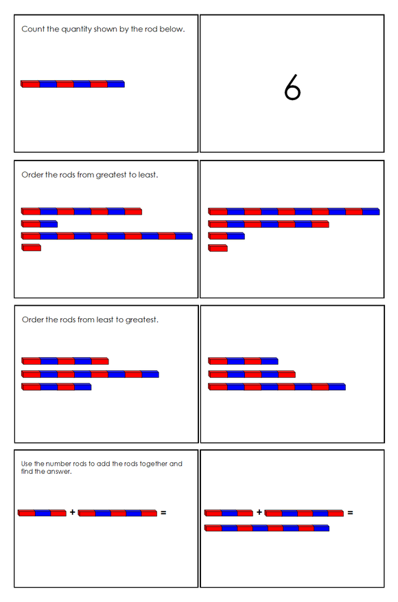 Number Rods Command Cards - Montessori Print Shop sensorial materials