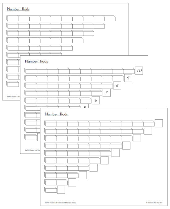 Montessori Number Rods Control Chart - Montessori Print Shop