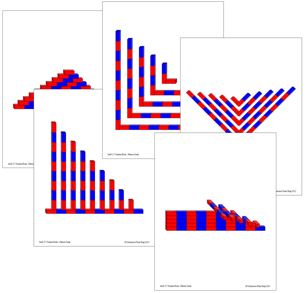 Printable Montessori Number Rods Pattern Cards - - Montessori Print Shop Digital Download