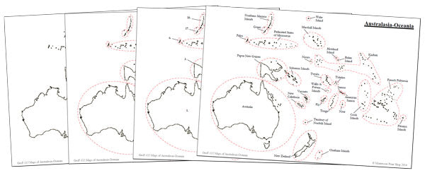 Maps of Oceania/Australasia - Montessori Print Shop Digital Download