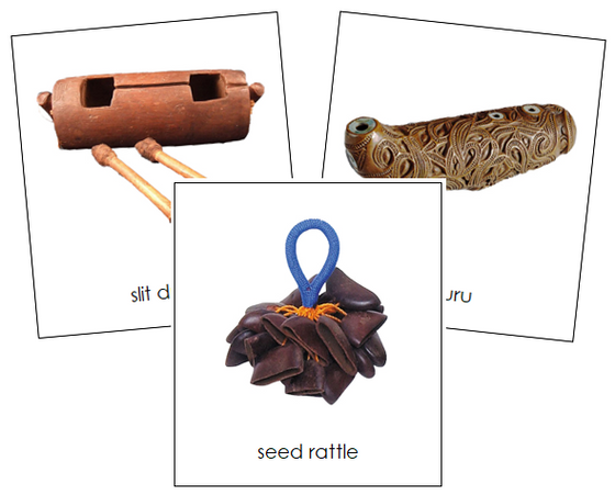 Australian/Oceanian Musical Instruments - Montessori geography cards