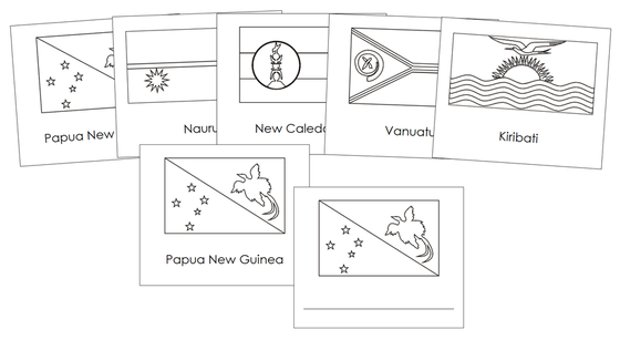 Flags of Oceania Blackline Masters - Montessori Print Shop Digital Download