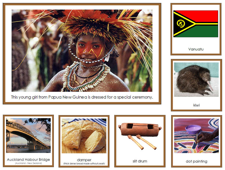 Australia/Oceania Geography Continent Bundle - Montessori Print Shop Digital Download geography cards