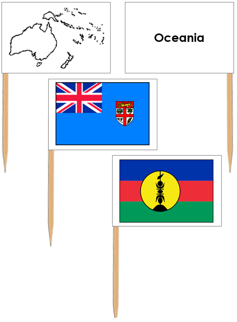 Oceanian Flags: Pin Flags - Montessori Print Shop Digital Download