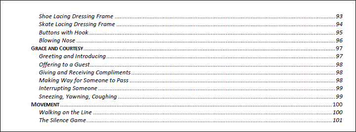 Primary Montessori Practical Life Teaching Manual by Montessori Print Shop