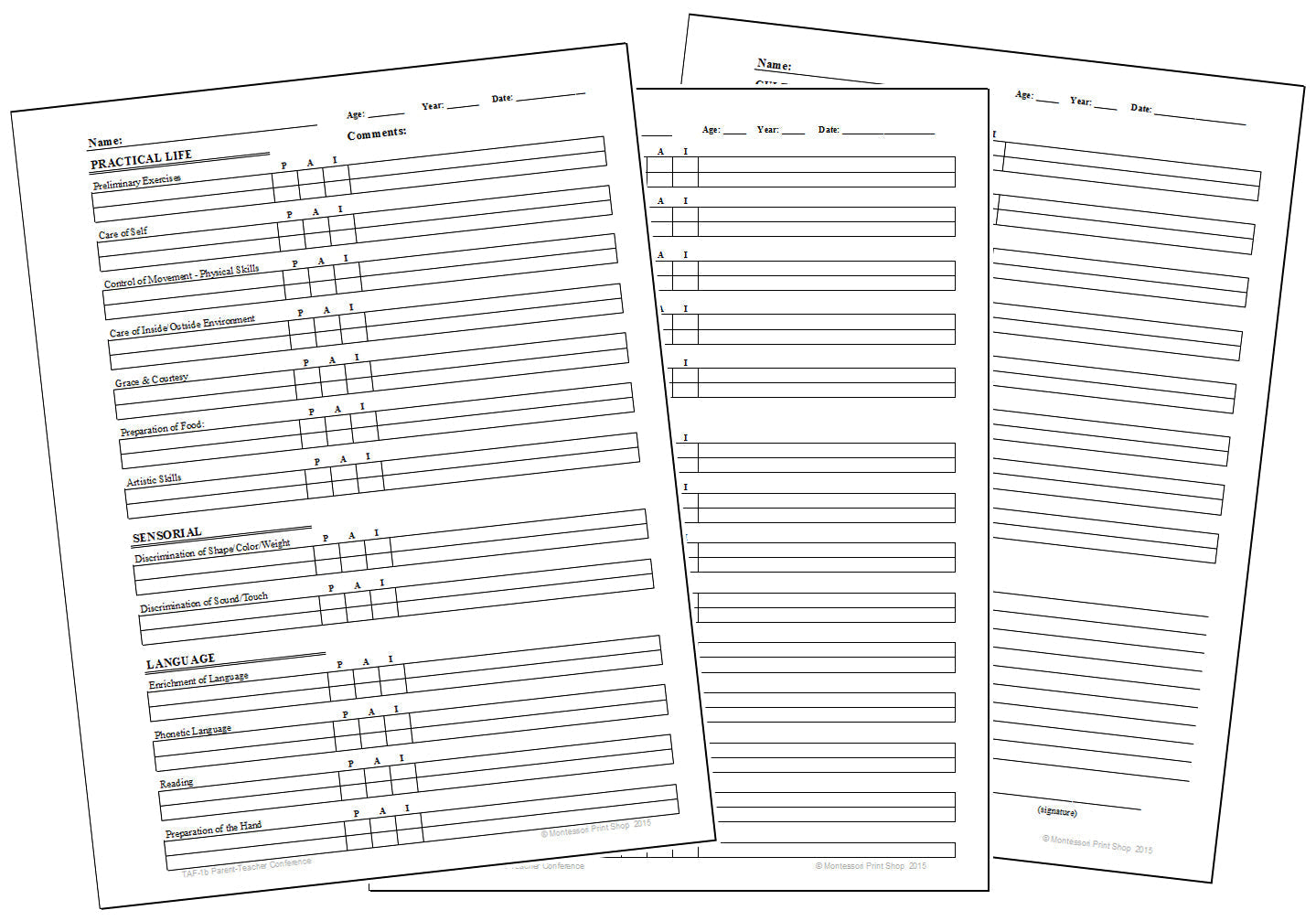 Montessori Parent-Teacher Conference Form - Montessori Print Shop Digital Download