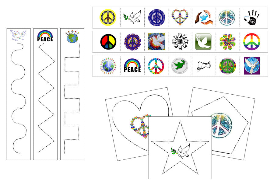 Peace Cutting Work - Preschool Activity - Montessori Print Shop Digital Download