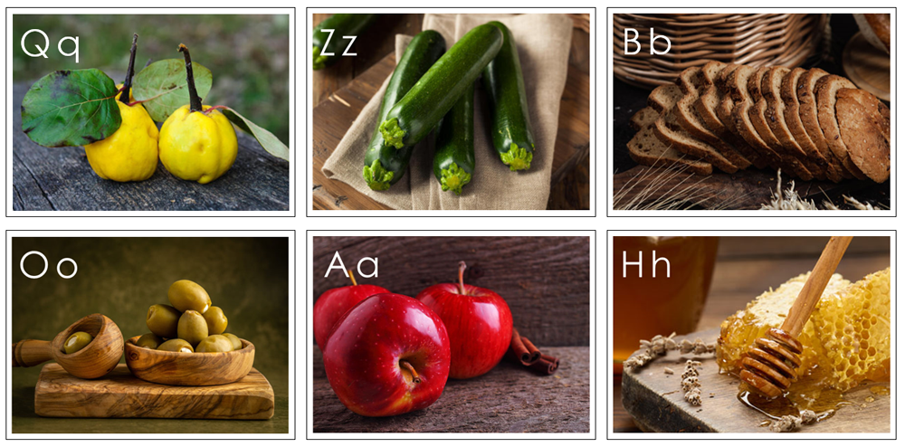 Phonetic Food Alphabet Cards - - Montessori Print Shop Digital Download