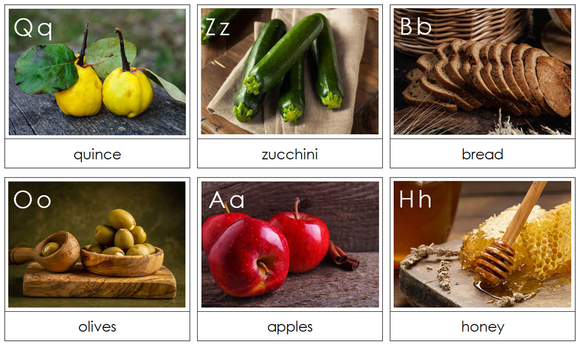 Phonetic Food Alphabet Cards - by Montessori Print Shop