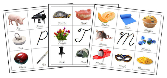 Phonetic Letter Mats CAPITALS (cursive) - Montessori Print Shop Language Resource