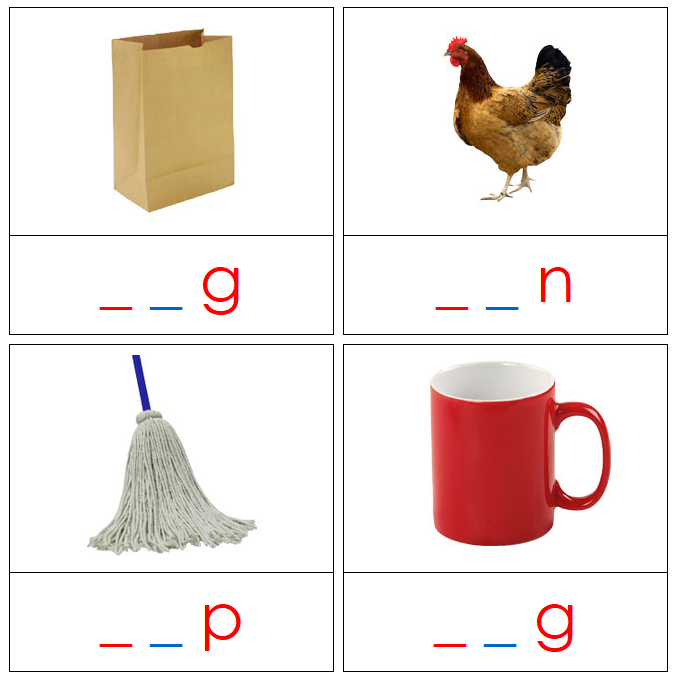 Phonetic Picture Cards (Ending Sounds) - Montessori Print Shop Digital Download