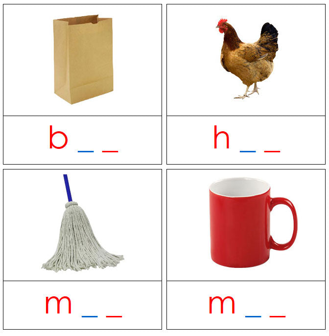 Phonetic Picture Cards - Initial Letters - Montessori Print Shop Digital Download