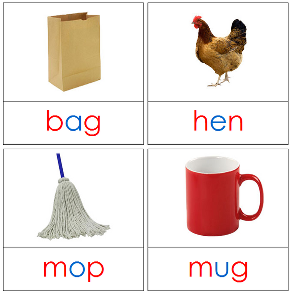 Phonetic Picture Cards - Montessori language cards