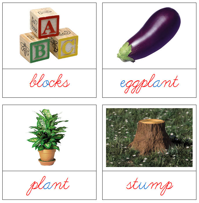 Phonetic Picture Cards Level 2 (cursive) - Montessori Print Shop Digital Download