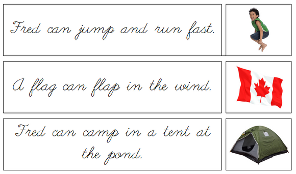 Phonetic Sentences & Pictures - Set 2 - Cursive