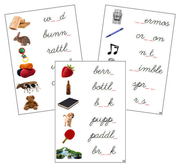 Step 3: Phonogram Sound Cards - Set 2 (photos) - CURSIVE - Montessori Print Shop phonogram lesson