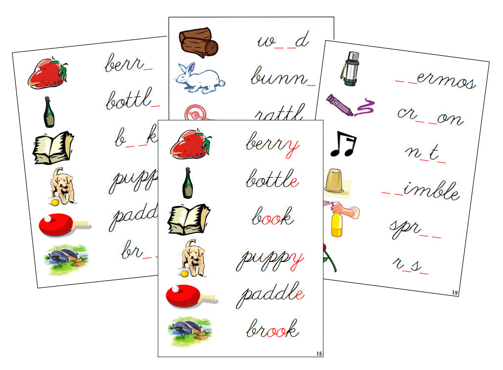 Montessori Step 3: Phonogram Sound Cards - Set 2 - CURSIVE - Montessori Print Shop phonogram lesson