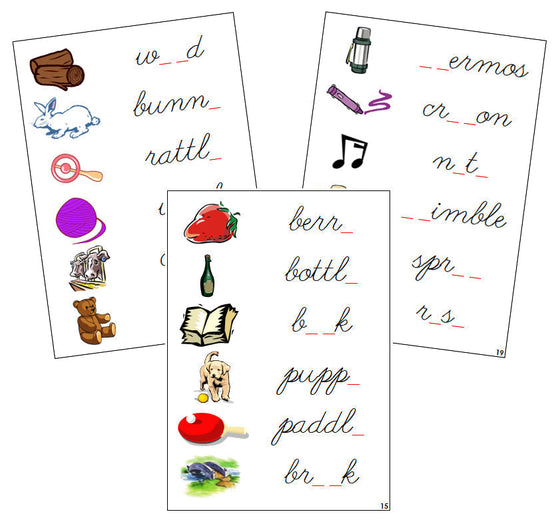 Step 3: Phonogram Sound Cards - Set 2 - CURSIVE - Montessori Print Shop phonogram lesson