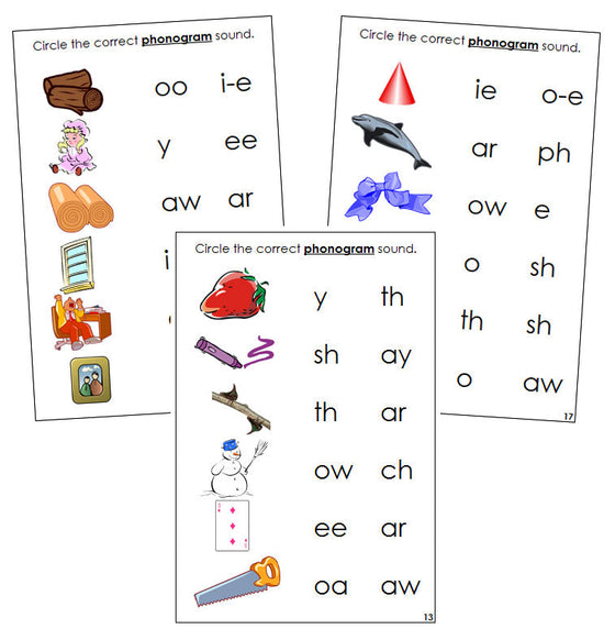 Step 3: Phonogram Sound Choice Cards Set 2 - Montessori language cards - Montessori Print Shop