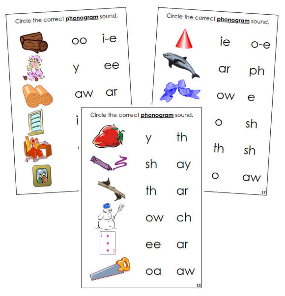 Step 3: Phonogram Sound Choice Cards Set 2 - Montessori language cards - Montessori Print Shop