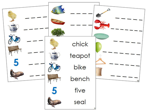 Montessori Step 3: Phonogram Spelling Cards - Set 1 (photos) - Montessori Print Shop language program