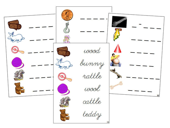 Montessori Step 3: Phonogram Spelling Cards - Set 2 - CURSIVE - Montessori Print Shop language lesson