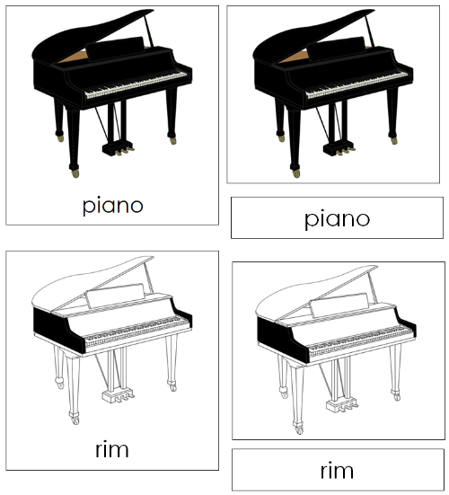 Piano Nomenclature 3-Part Cards - Montessori Print Shop Digital Download