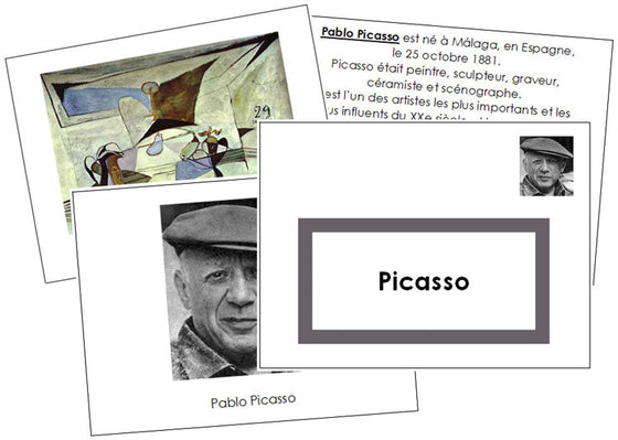 French - Pablo Picasso Art Book (color-coded) - Montessori Print Shop Digital Download