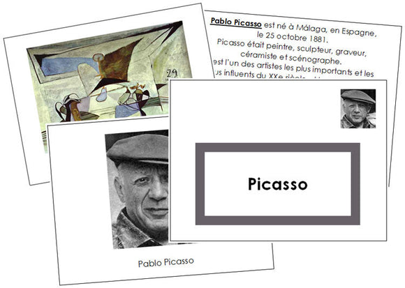 French - Pablo Picasso Art Book (color-coded) - Montessori Print Shop Digital Download