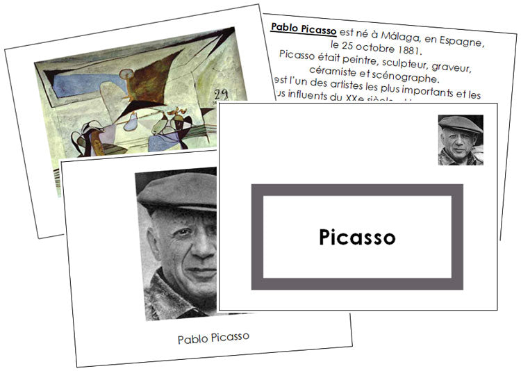 French - Pablo Picasso Art Book (color-coded) - Montessori Print Shop Digital Download