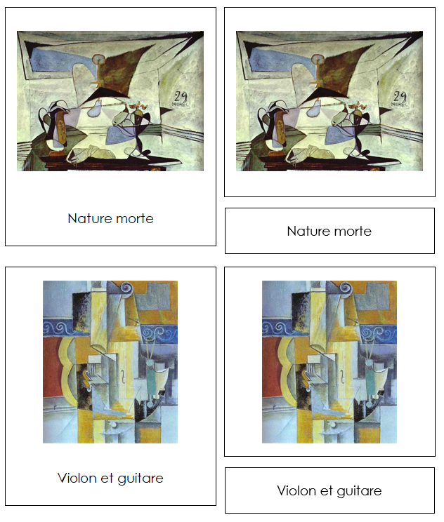 French - Pablo Picasso Art Cards - Montessori Print Shop Digital Download